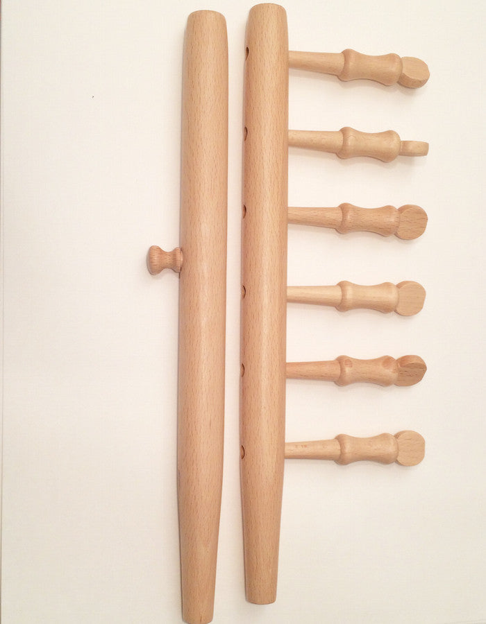 6 Peg Wood Weaving Sticks - the Wig Department