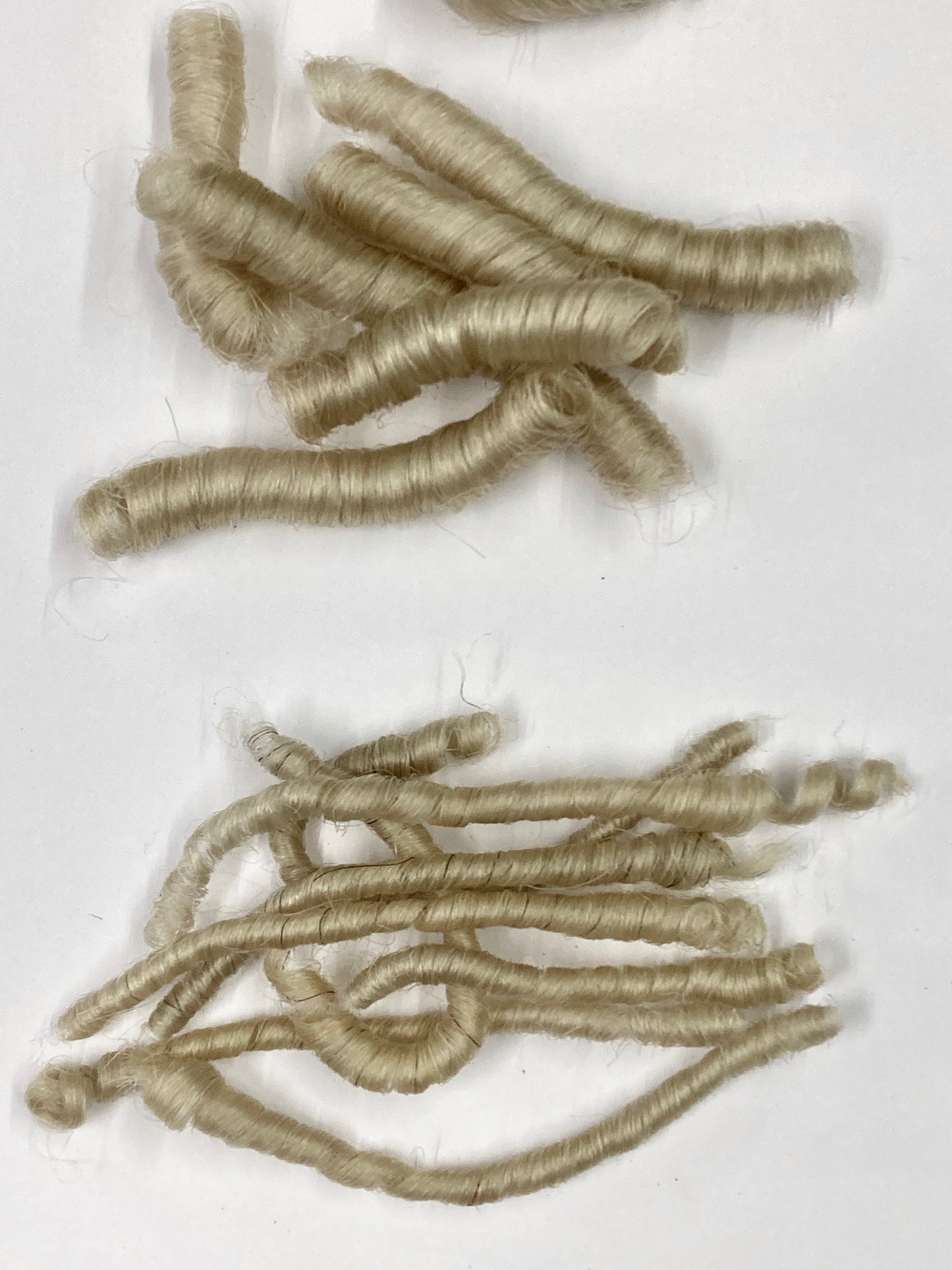 872. Natural White Permanently Curled Yak - Various Curl Sizes and Hair Lengths