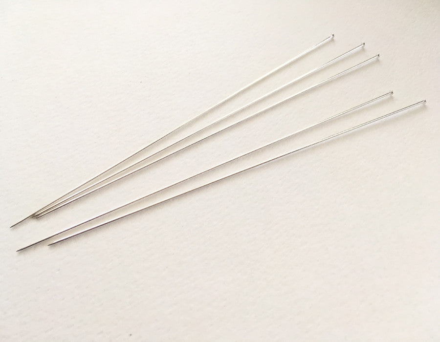 759 - Long fine Silver Plated Dressing Pin - 6 inch (15cm) The Wig Department Ltd 759 - Long fine Silver Plated Dressing Pin - 6 inch (15cm) The Wig Department Ltd