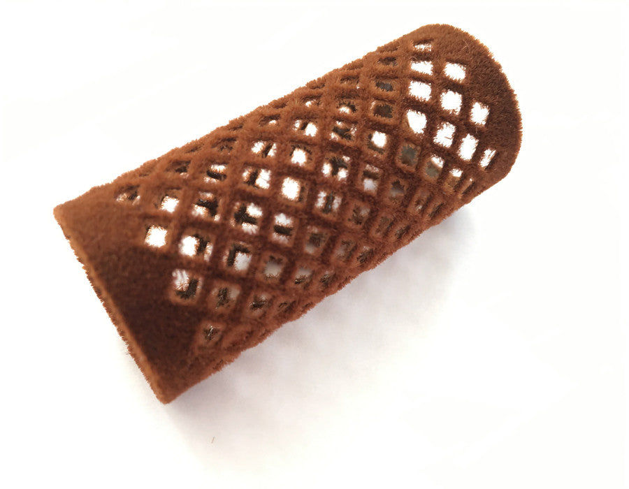 28mm Brown Flocked Metal Hair Roller