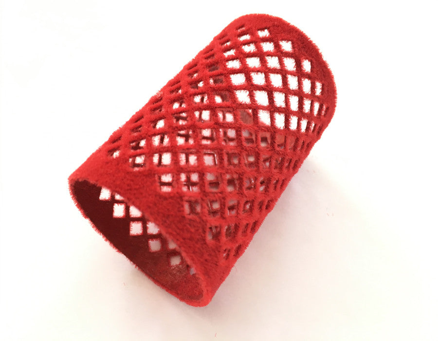 The Wig Department- 40mm red flocked hair roller