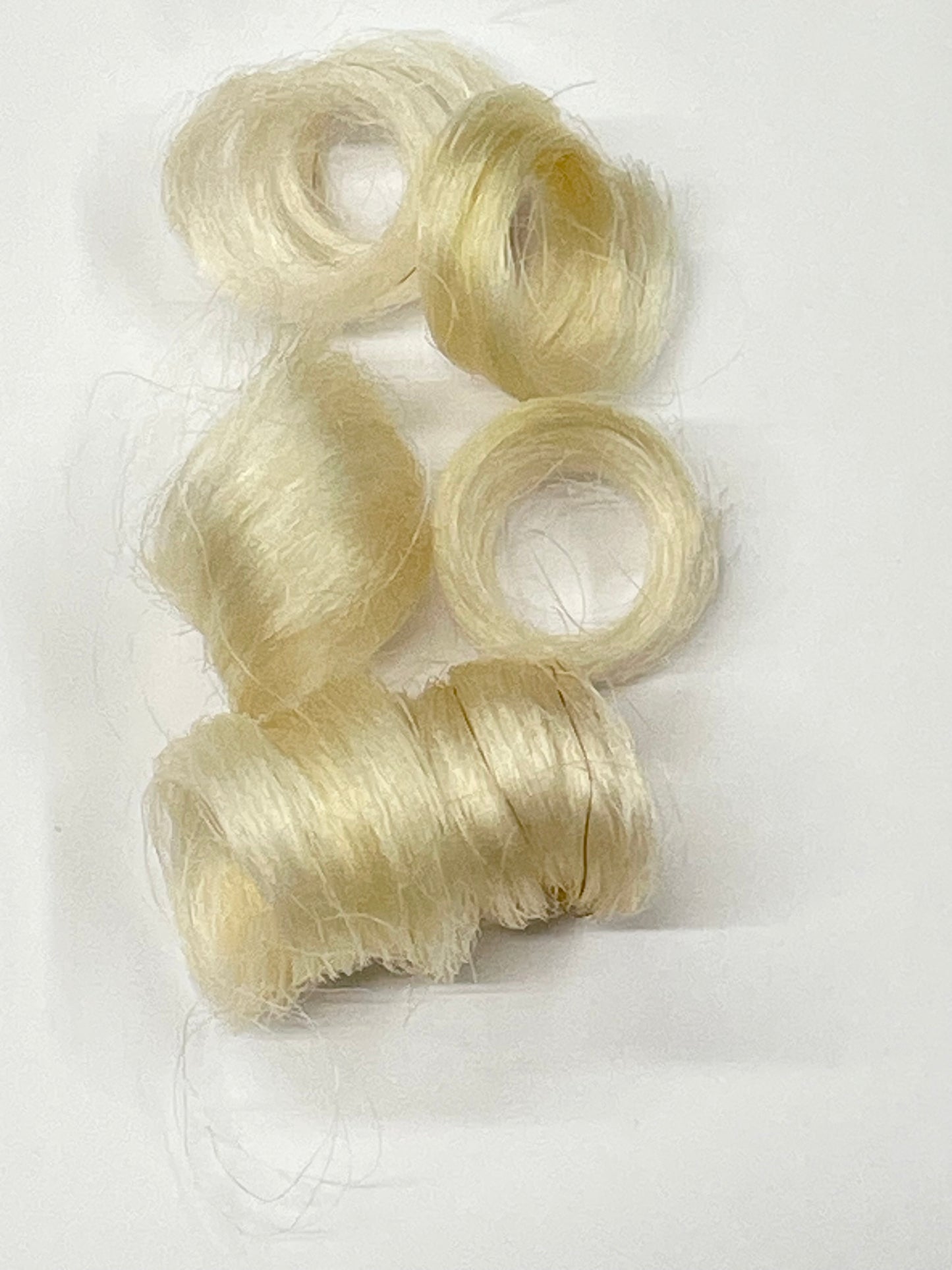 876 - White/Champagne Coloured Permanently curled Yak - Various Sizes and lengths