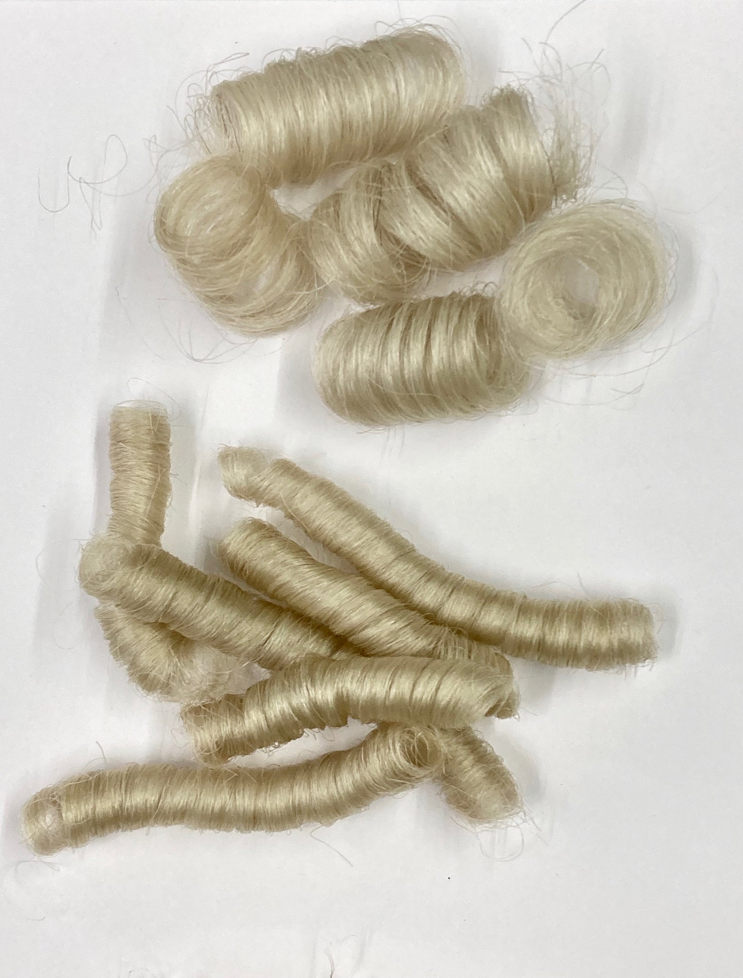 872. Natural White Permanently Curled Yak - Various Curl Sizes and Hair Lengths