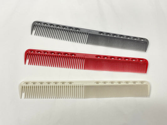 812  Y S Park Cutting Comb - Grey, Red and White